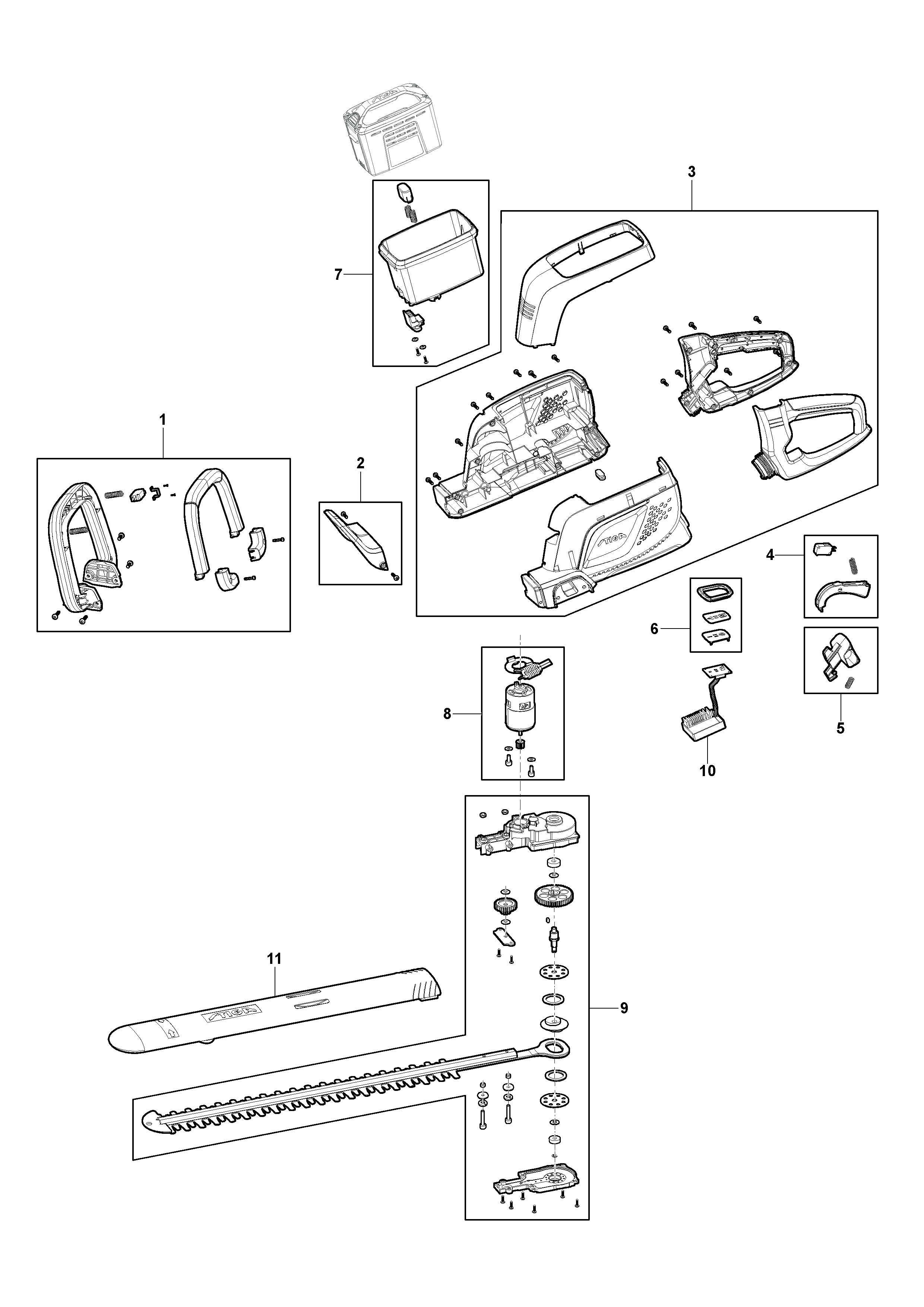 Аккумуляторные мотоножницы в сборе для Stiga HT 500e Kit (2022) # 278302108/ST3, цена в Москве, купить запчасти Стига в интернет-магазине «Премиум инструмент»
