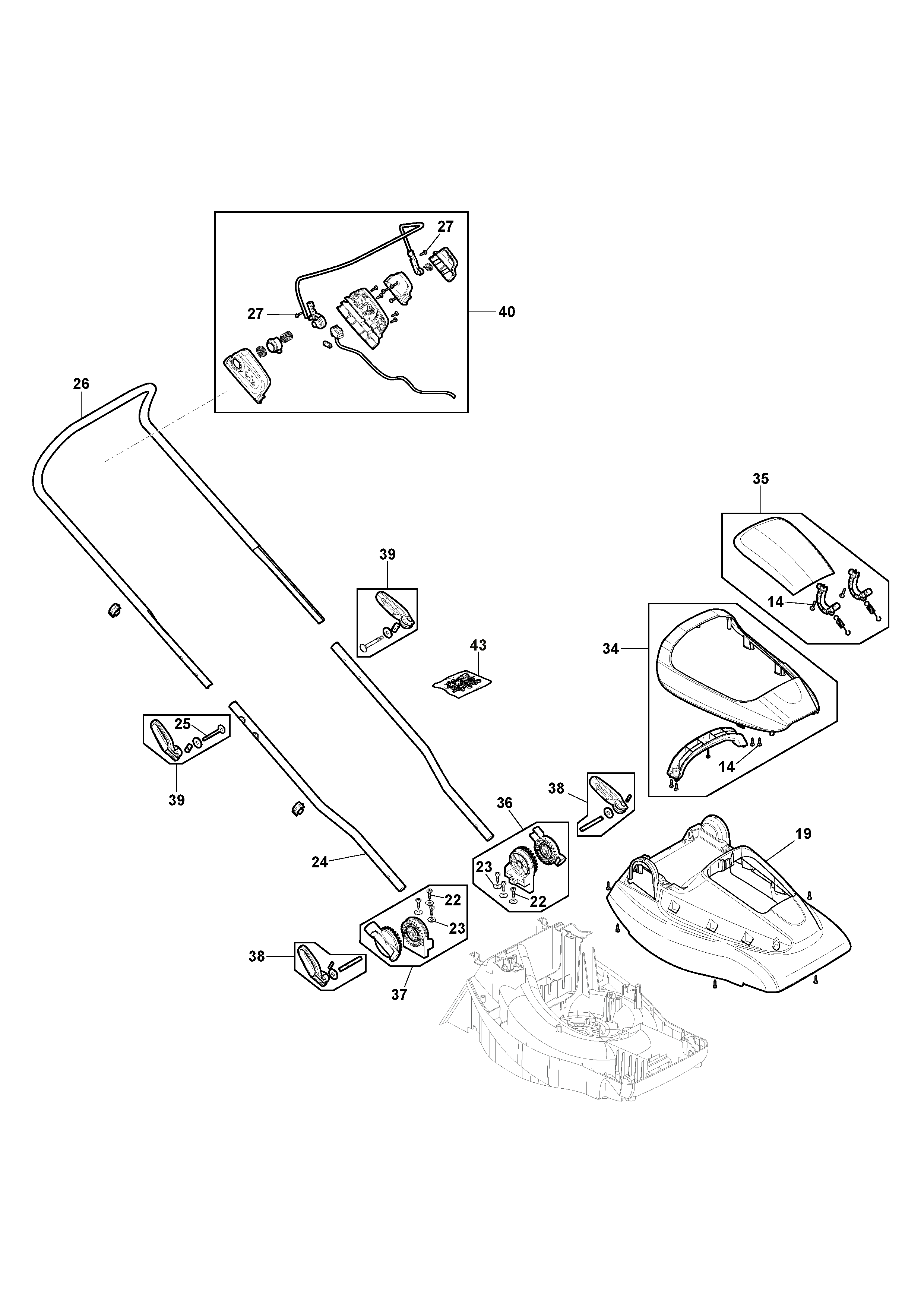 Ручка для Stiga COLLECTOR 140e Kit (2022) # 291382068/ST2, цена в Москве, купить запчасти Стига в интернет-магазине «Премиум инструмент»