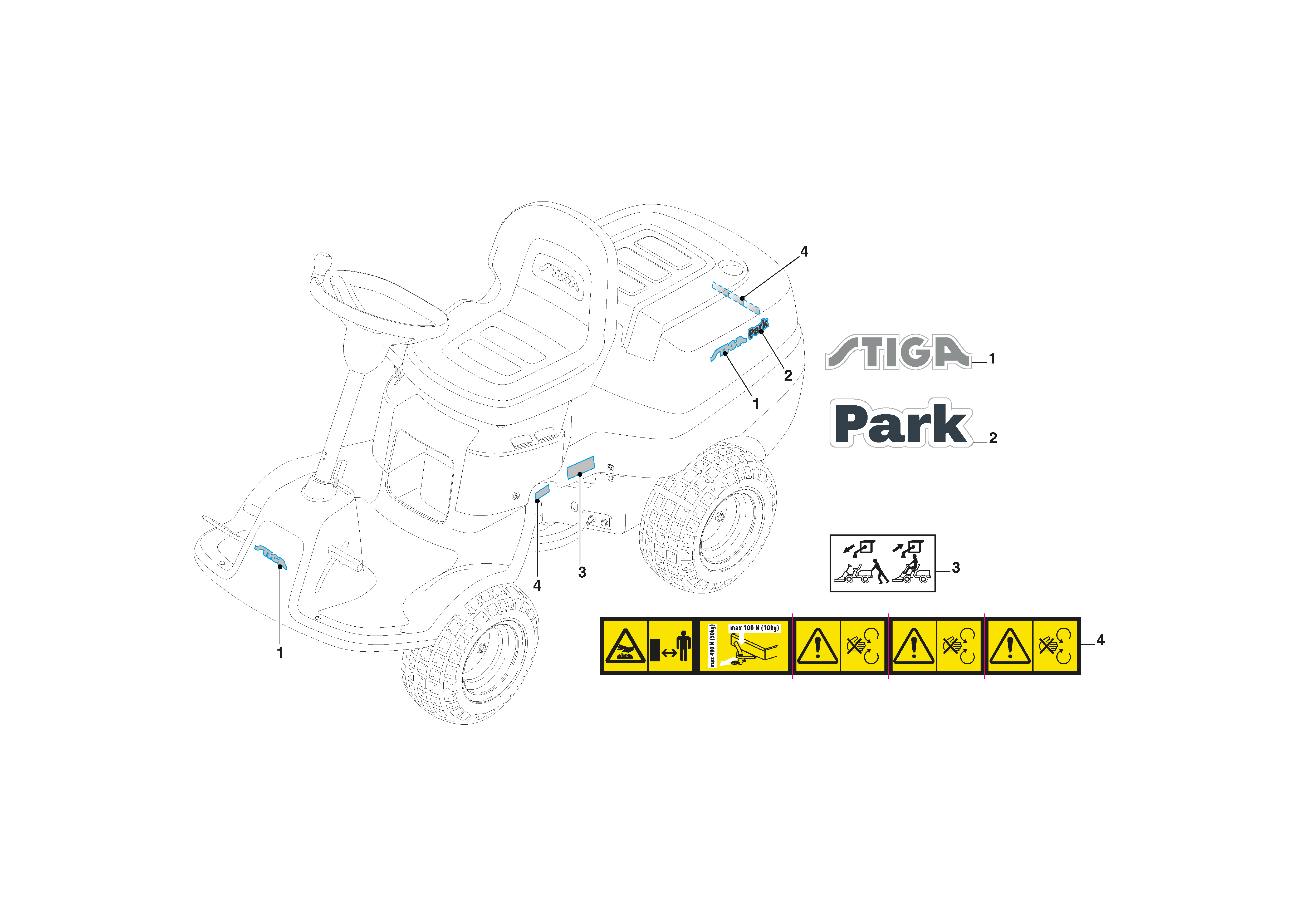 Наклейки для Stiga PARK 300 (2022) # 2F5820421/ST2, цена в Москве, купить запчасти Стига в интернет-магазине «Премиум инструмент»