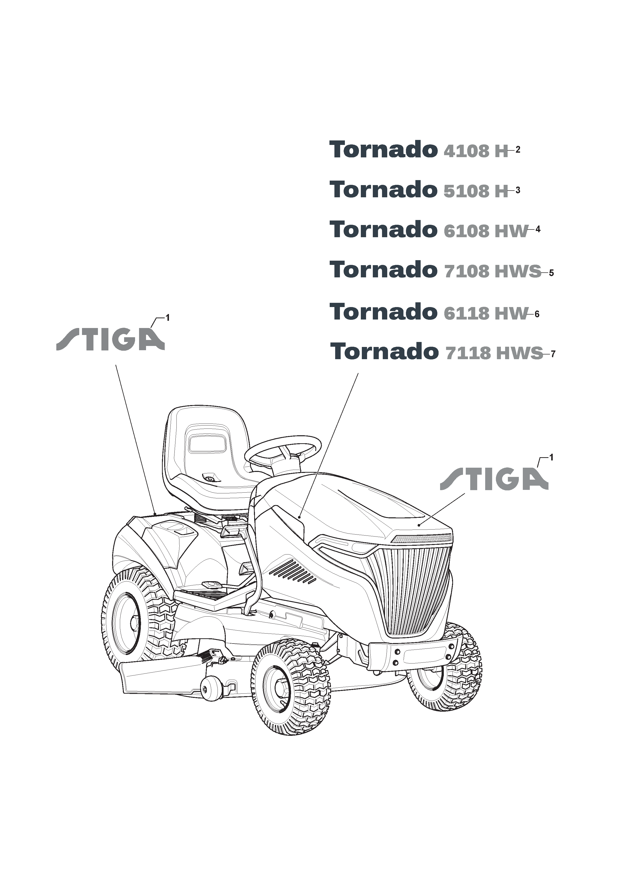 Наклейки для тракторов Stiga TORNADO 6118 HW, артикул: 2T1925681/17 - цена в Москве, купить запчасти Стига в интернет-магазине «Премиум инструмент»
