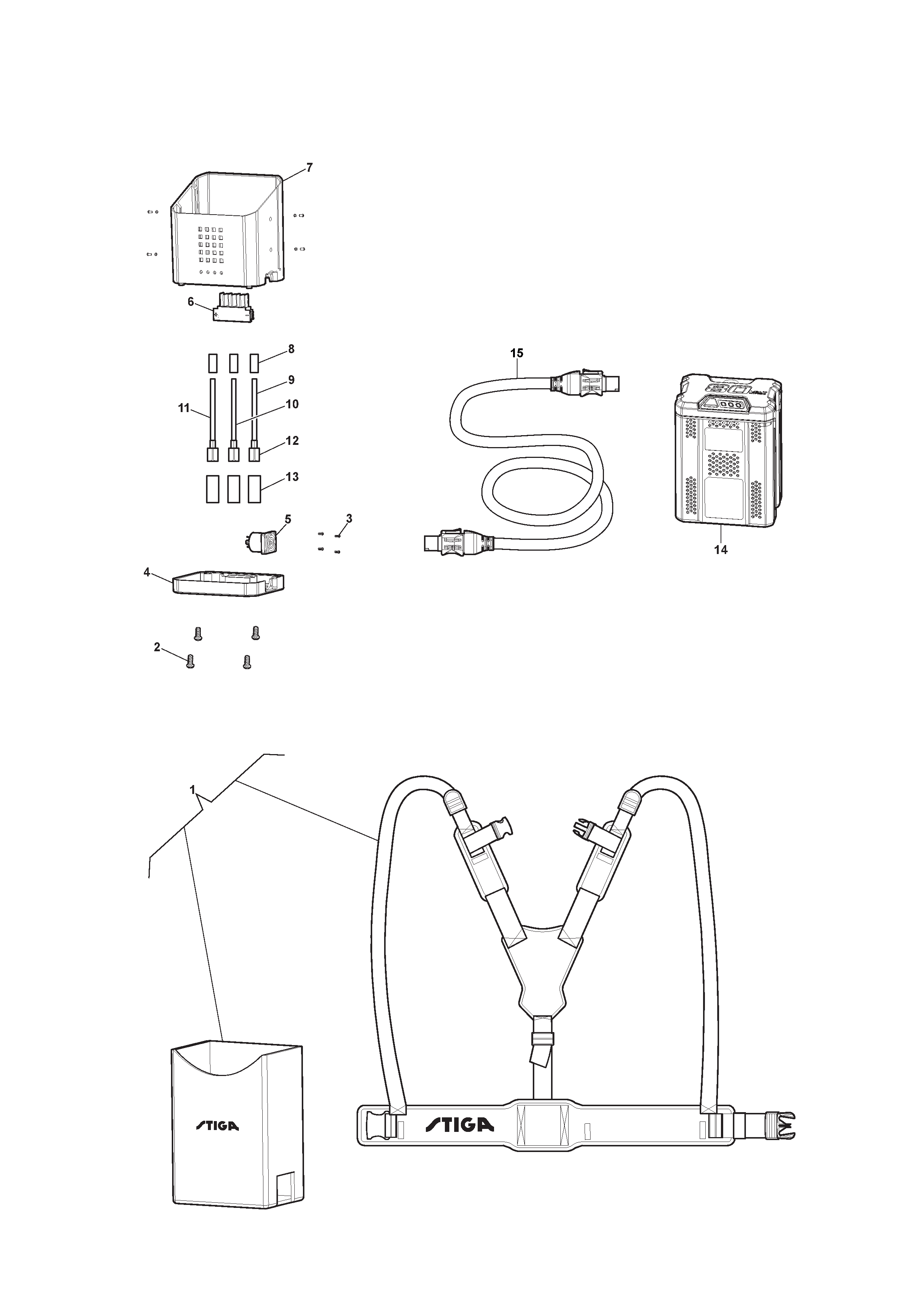 Bretella для триммеров/кусторезов Stiga 80V BATTERY HARNESS, артикул: 270004088/S16 - цена в Москве, купить запчасти Стига в интернет-магазине «Премиум инструмент»