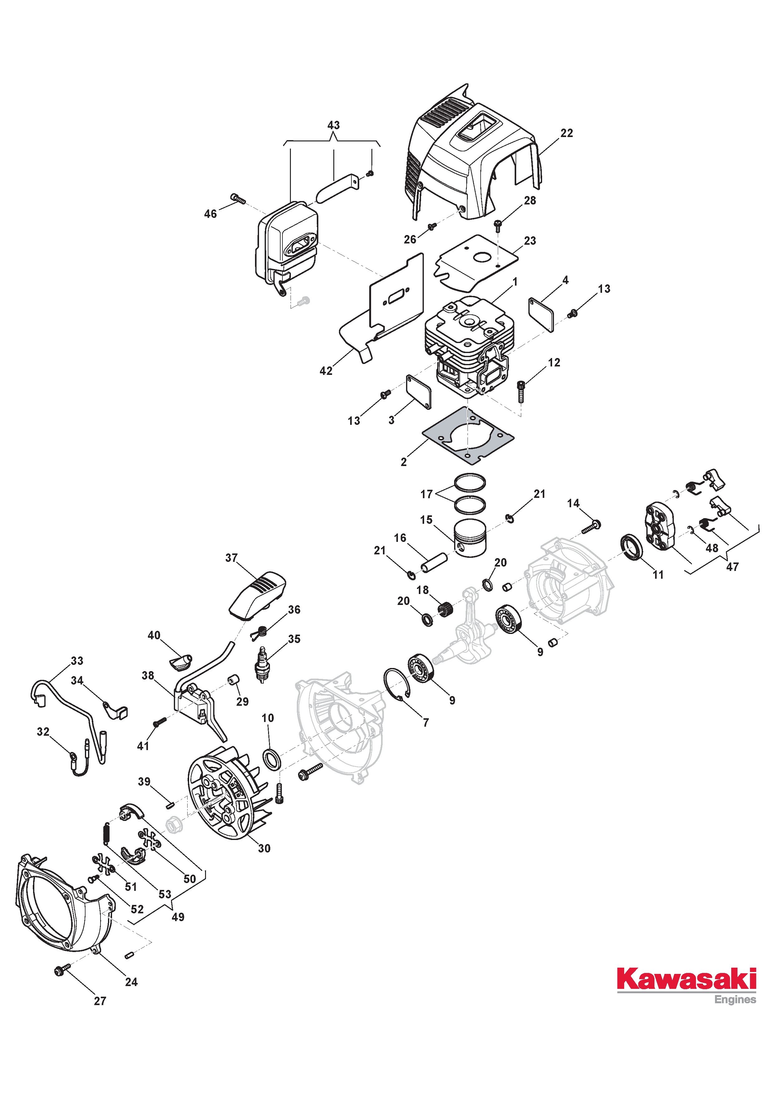 Двигатель для триммеров/кусторезов Stiga SBC 653 KF, артикул: 288422002/17 - цена в Москве, купить запчасти Стига в интернет-магазине «Премиум инструмент»