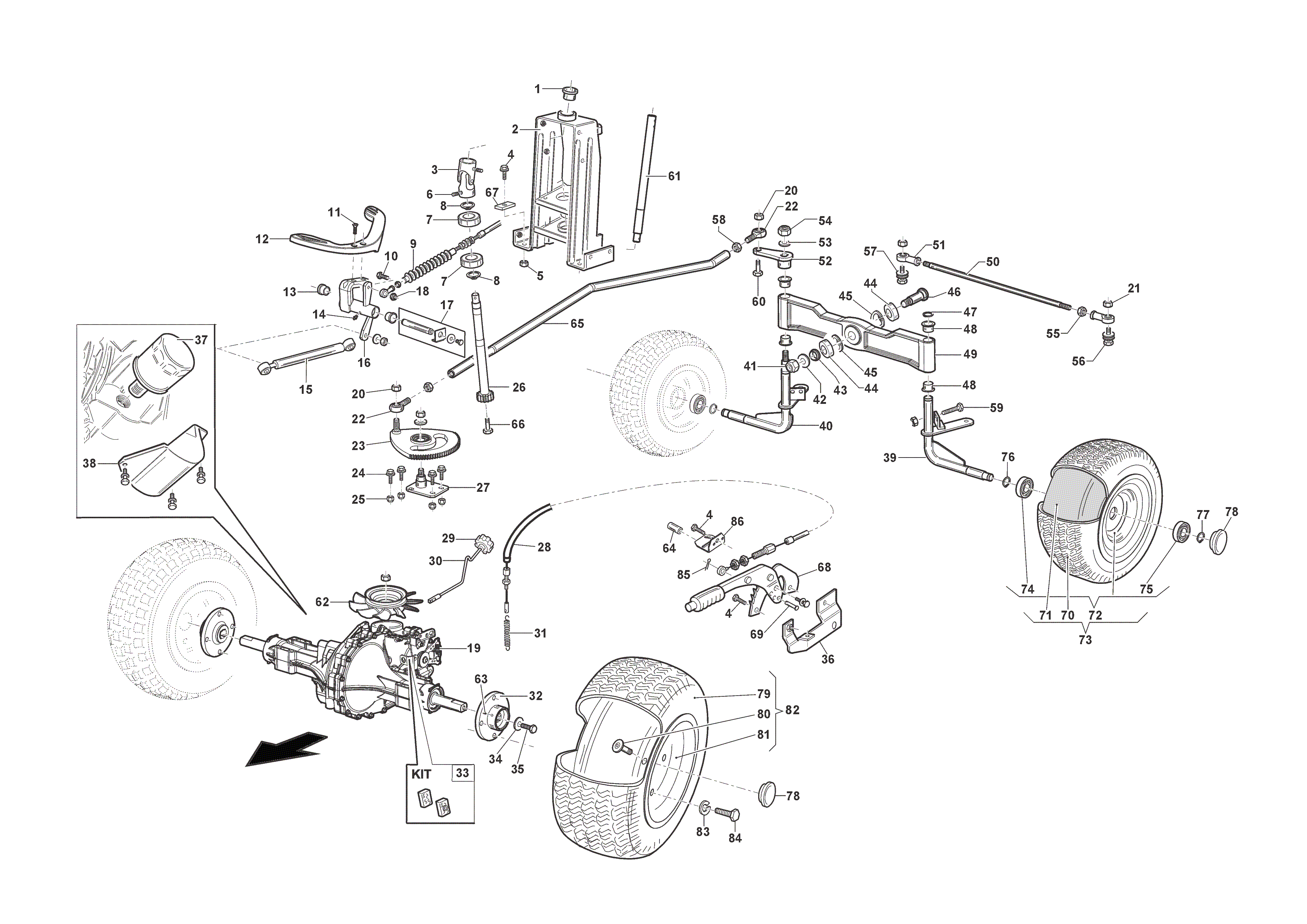 Hydrostatic Unit - Front Axle для райдеров с травосборником Stiga MPV 520 W, артикул: 2F2020821/S17 - цена в Москве, купить запчасти Стига в интернет-магазине «Премиум инструмент»