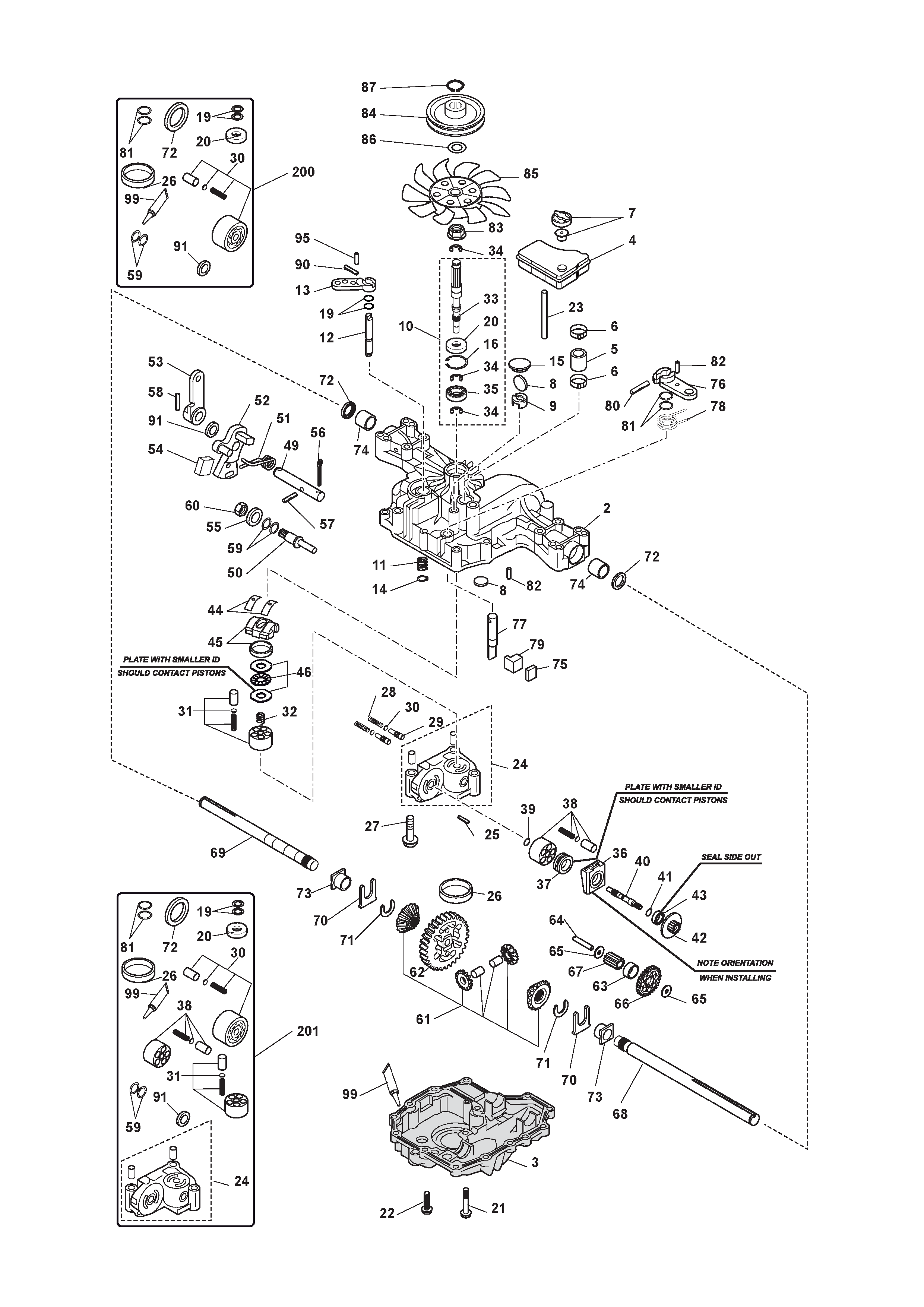 Kanzaki Transaxle K46S (S/N 0100680-9999999) для тракторов Stiga ESTATE 4092 HF, артикул: 2T0410281/STX - цена в Москве, купить запчасти Стига в интернет-магазине «Премиум инструмент»
